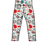Drawing of Thunderpants 3/4 Length Leggings in Inked Up print - red, blue, and black tattoo designs.