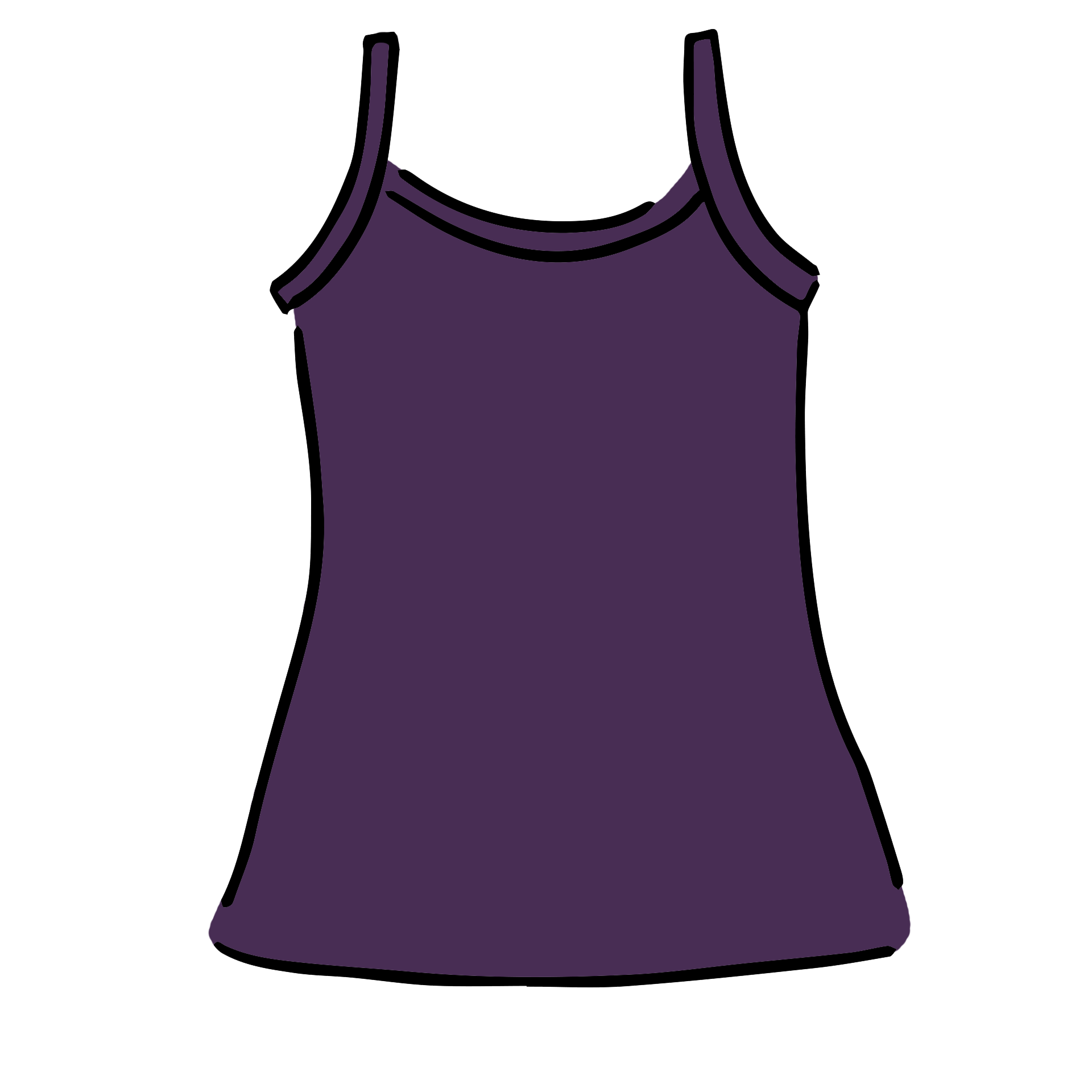 Drawing of Thunderpants Camisole in Amethyst color.