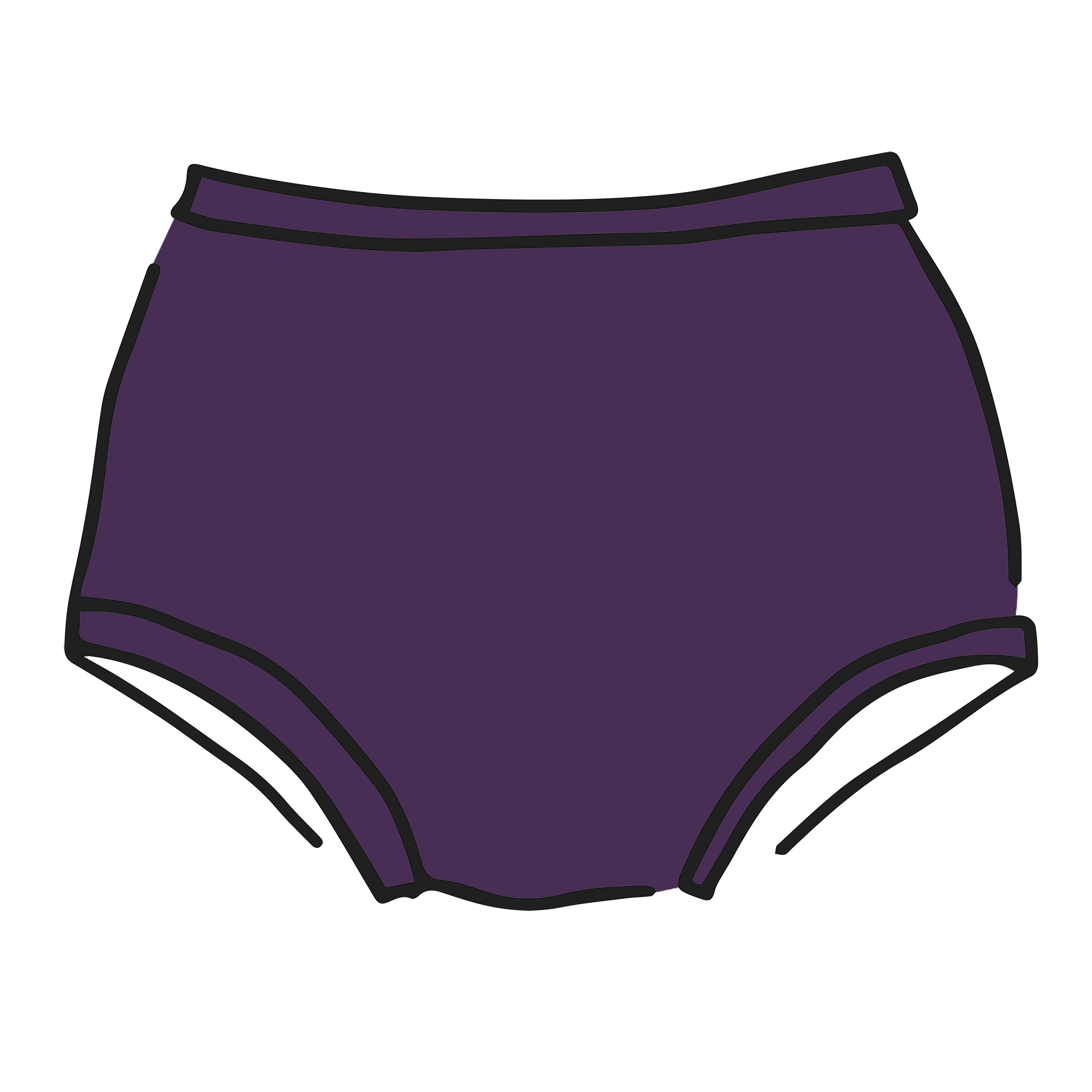 Drawing of Thunderpants Original style underwear in Amethyst color.