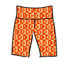 Drawing of Thunderpants Bike Shorts in Autumn Equinox print.