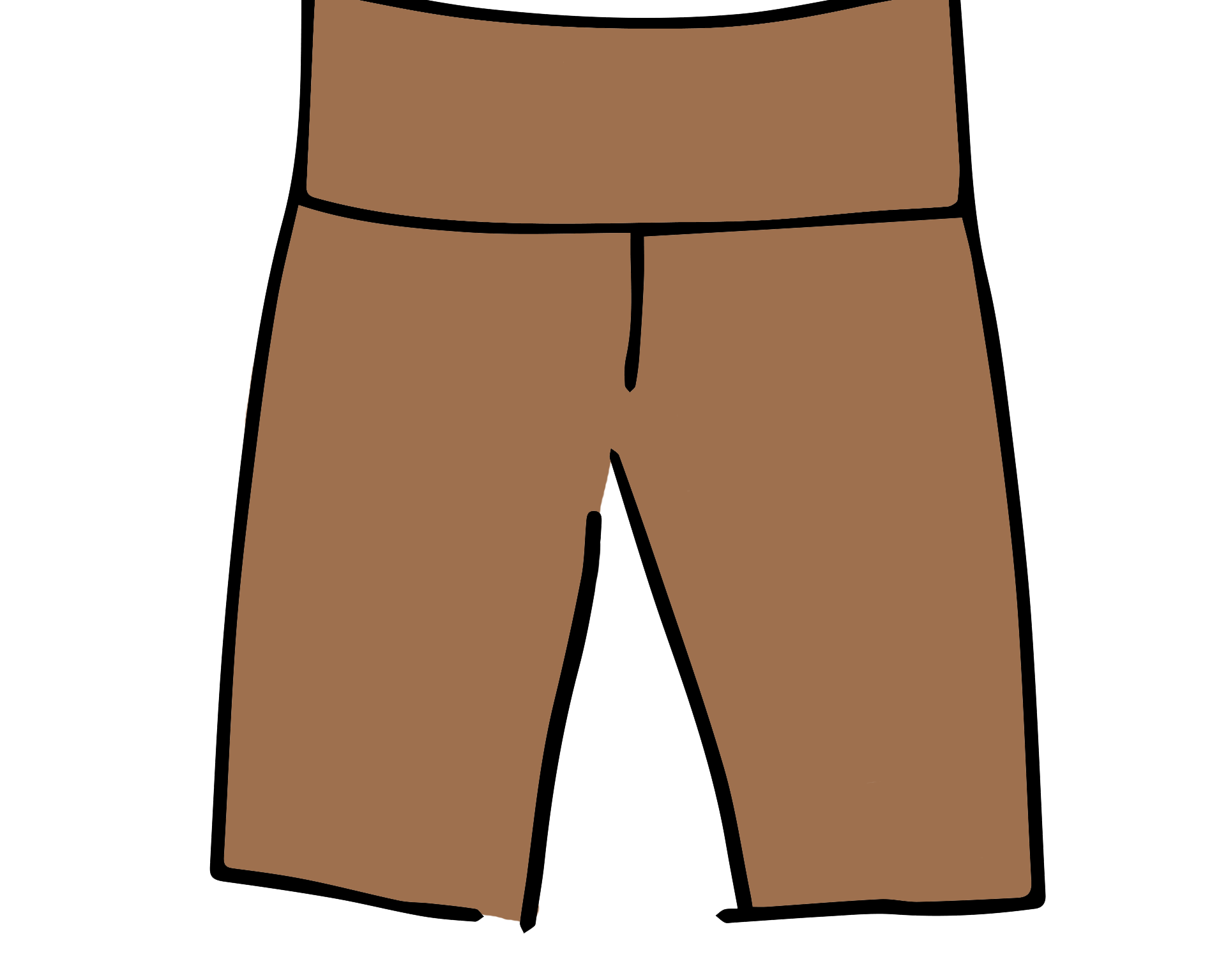 Drawing of Thunderpants Bike Shorts Hazelnut color - a mid-brown/tan.