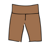 Drawing of Thunderpants Bike Shorts Hazelnut color - a mid-brown/tan.