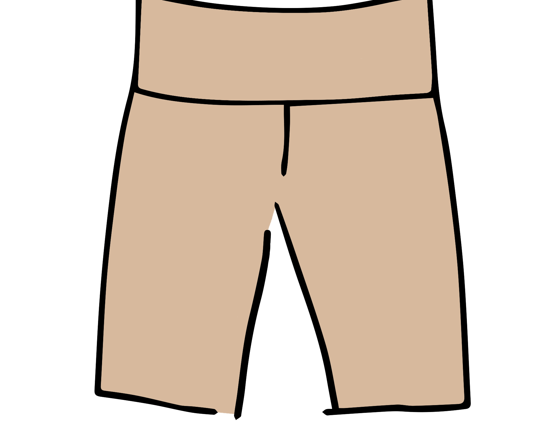 Drawing of Thunderpants Bike Shorts in Pine Nut color - a lighter tan.