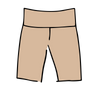 Drawing of Thunderpants Bike Shorts in Pine Nut color - a lighter tan.