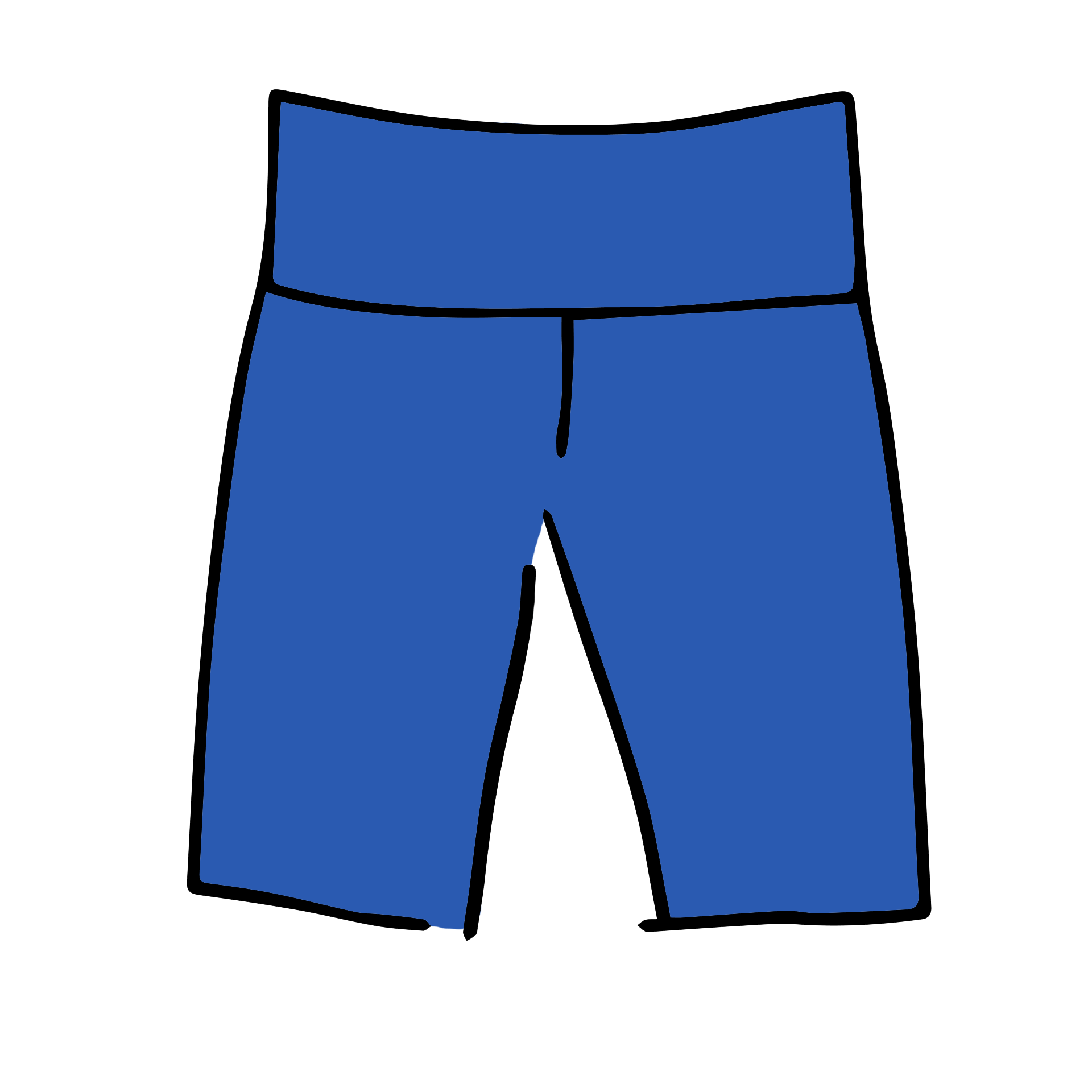 Drawing of Thunderpants Blueberry Blue Bike Shorts.