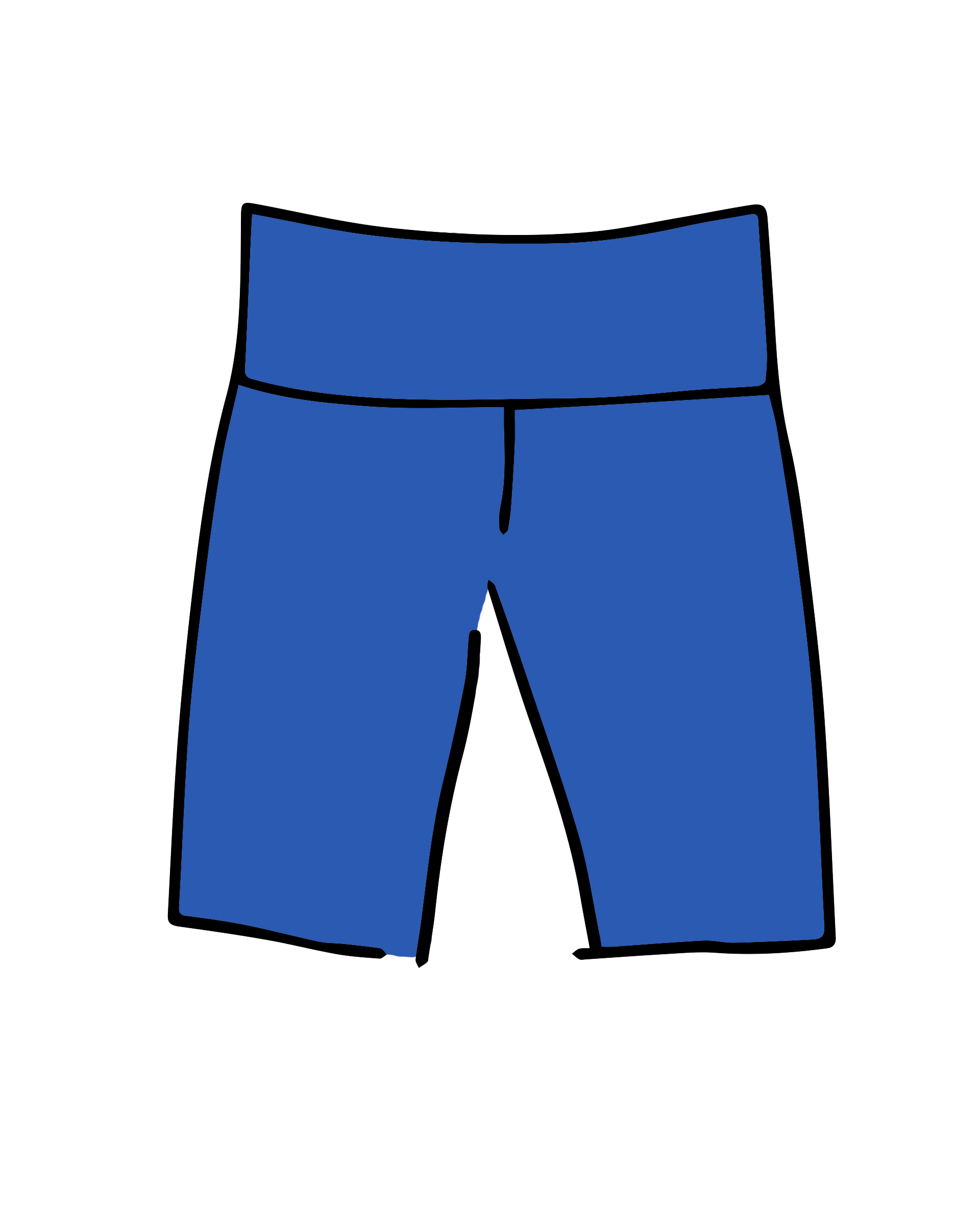 Drawing of Thunderpants Blueberry Blue Bike Shorts.