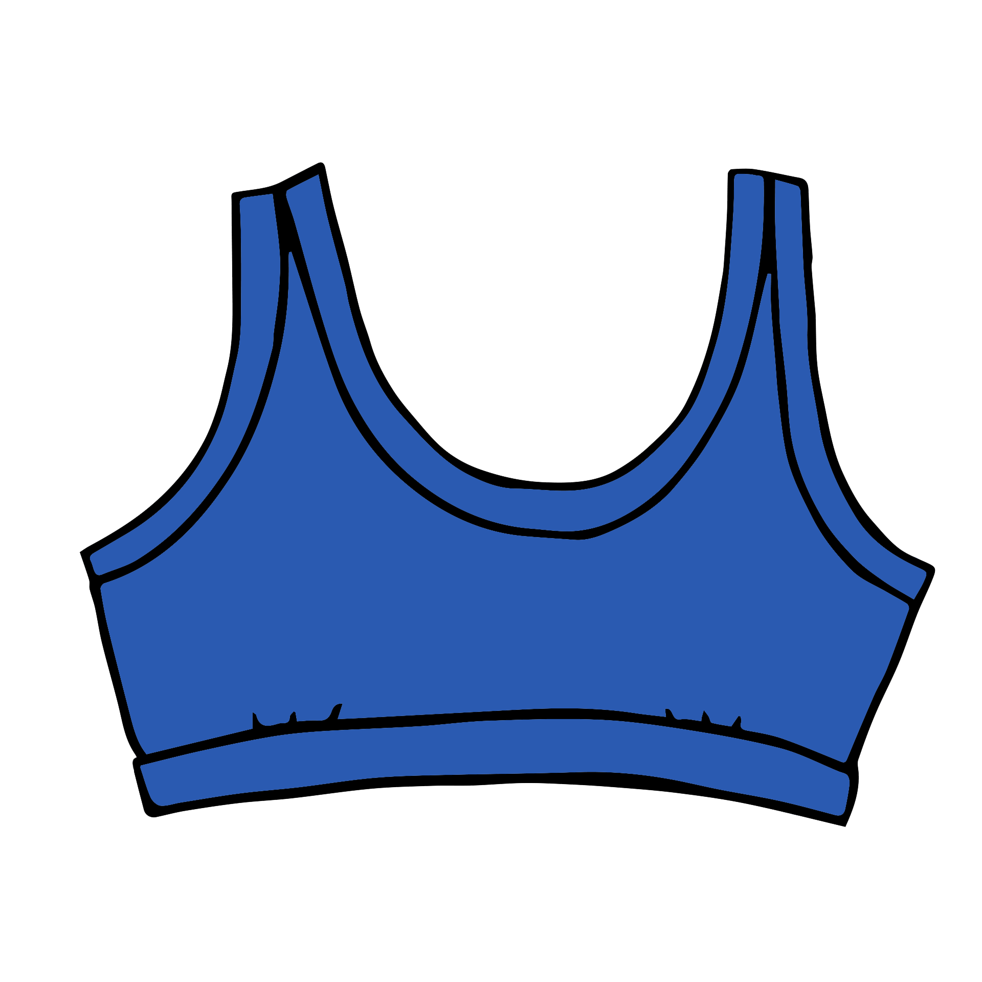 Drawing of Thunderpants Bralette in Blueberry Blue.