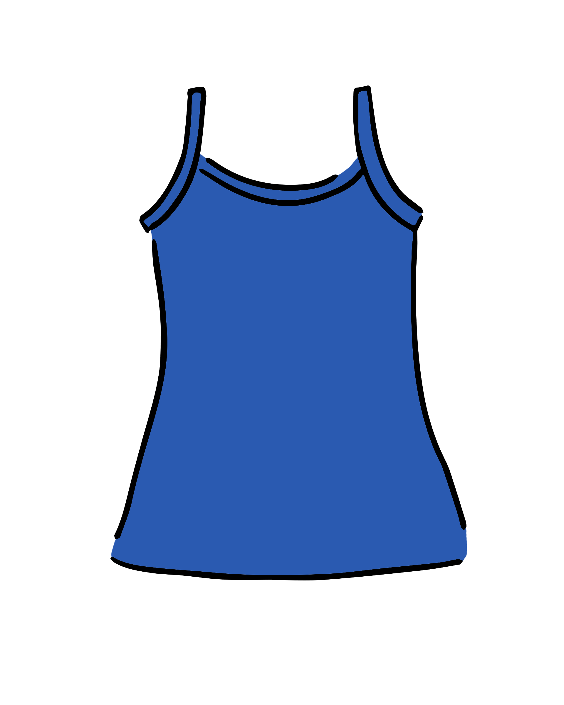Drawing of Thunderpants Camisole in Blueberry Blue.