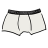 Drawing of Thunderpants Boxer Brief style underwear  in Plain Vanilla.