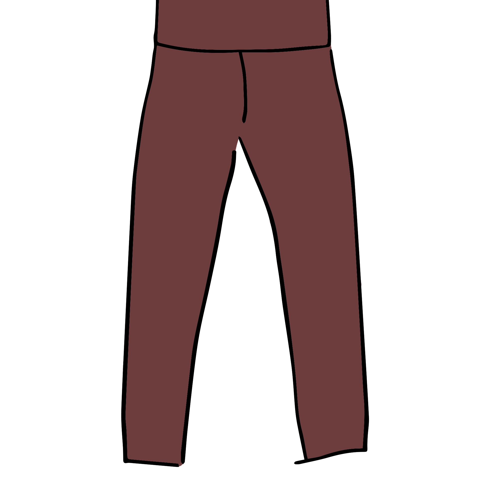Drawing of Thunderpants Ankle Leggings in Chestnut - a dark brown color.