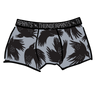 Drawing of Thunderpants Boxer Brief style underwear in So it Crows print - black crows on grey.