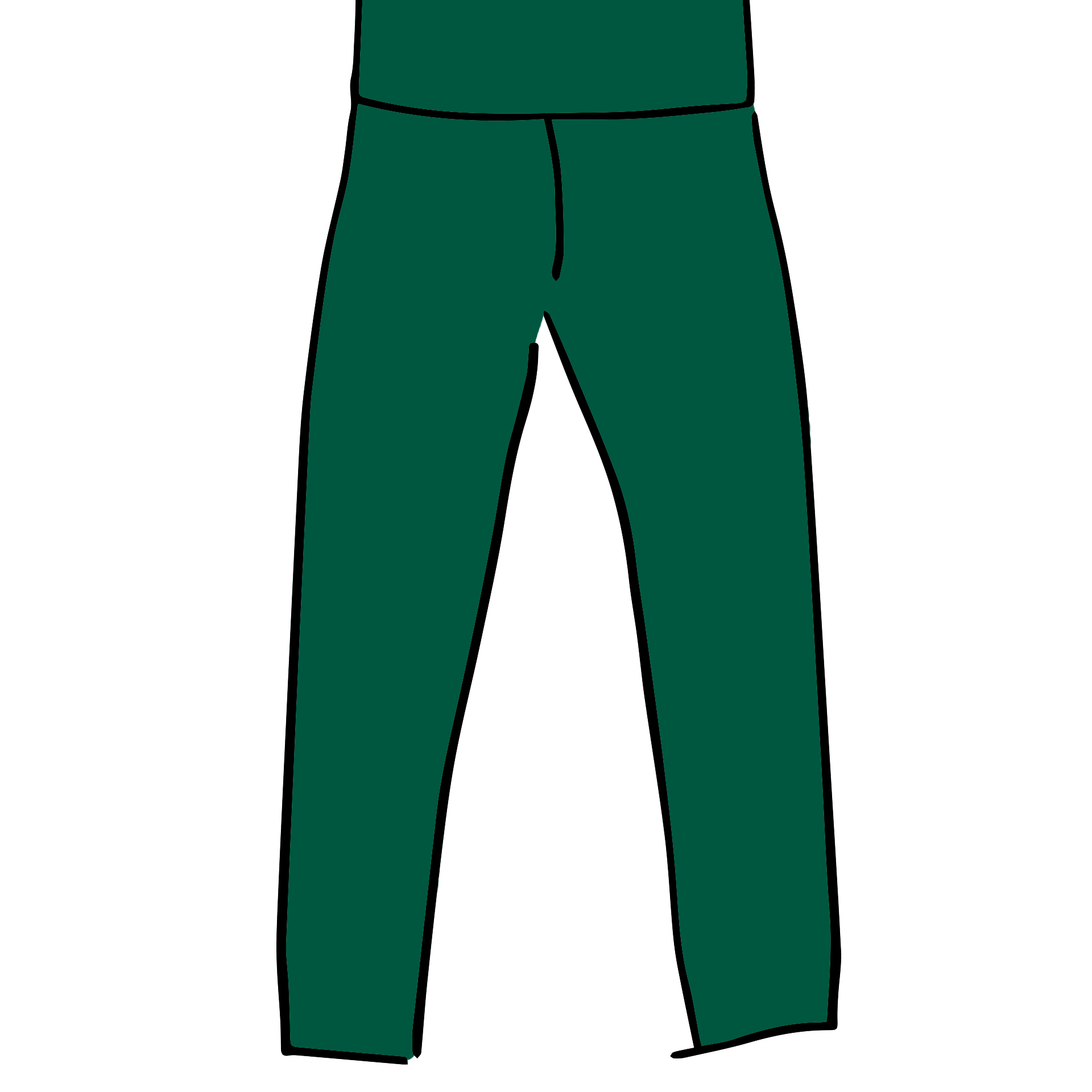 Drawing of Thunderpants Ankle Leggings in Emerald Green.