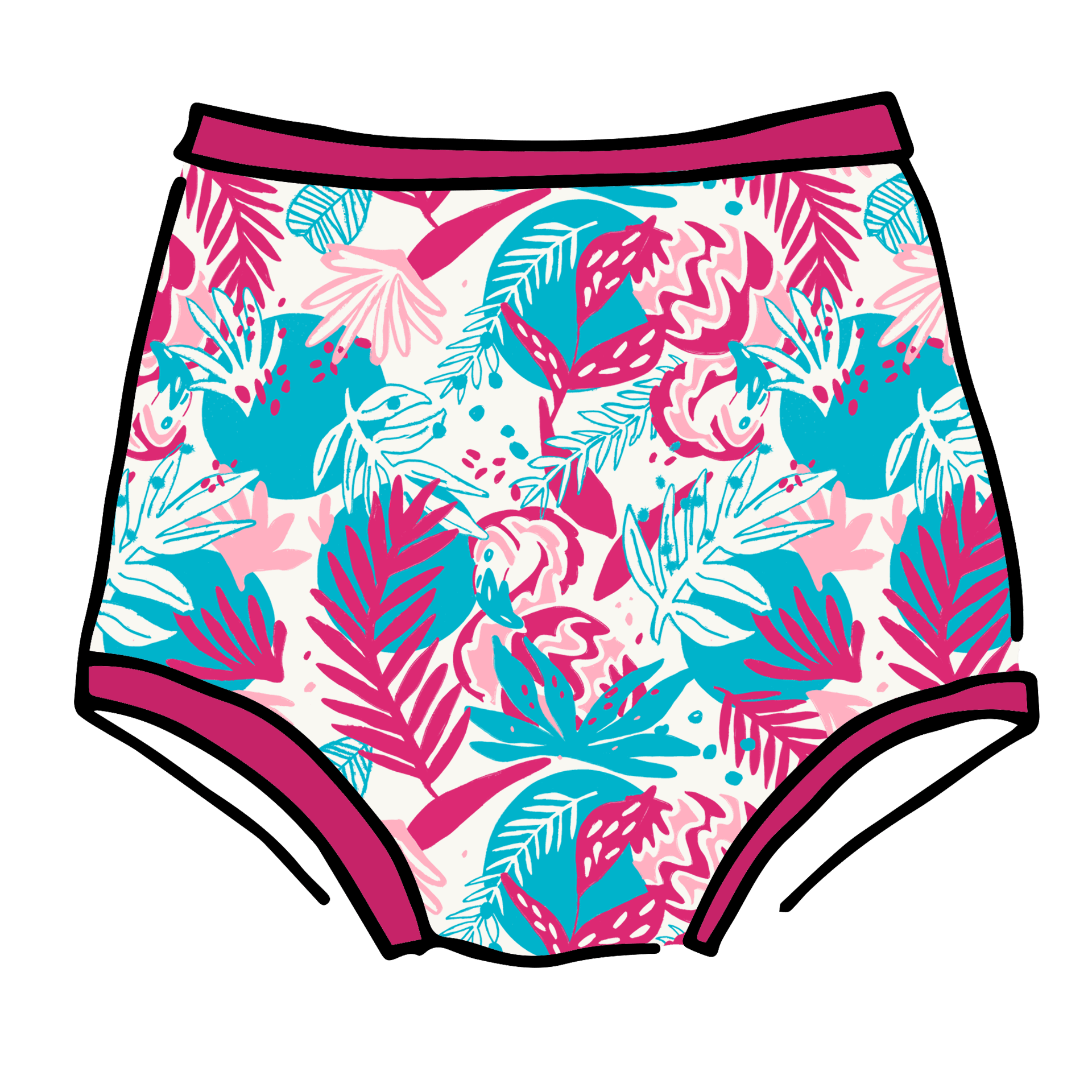 Drawing of Thunderpants Sky Rise style underwear in Finding Flamingo.