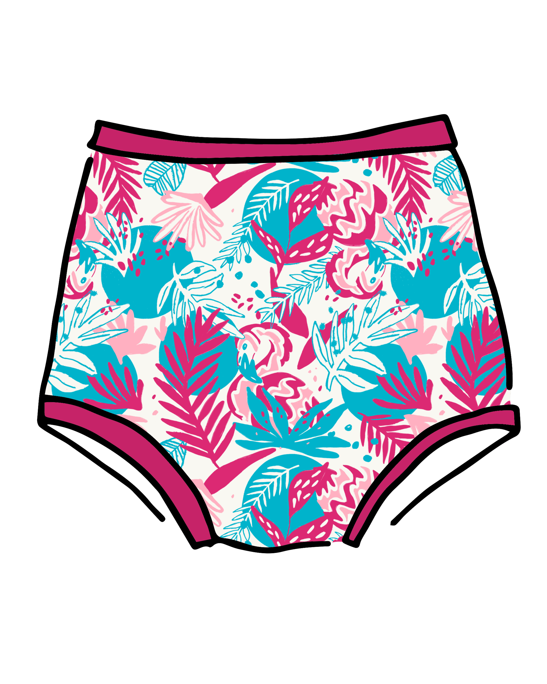 Drawing of Thunderpants Sky Rise style underwear in Finding Flamingo.