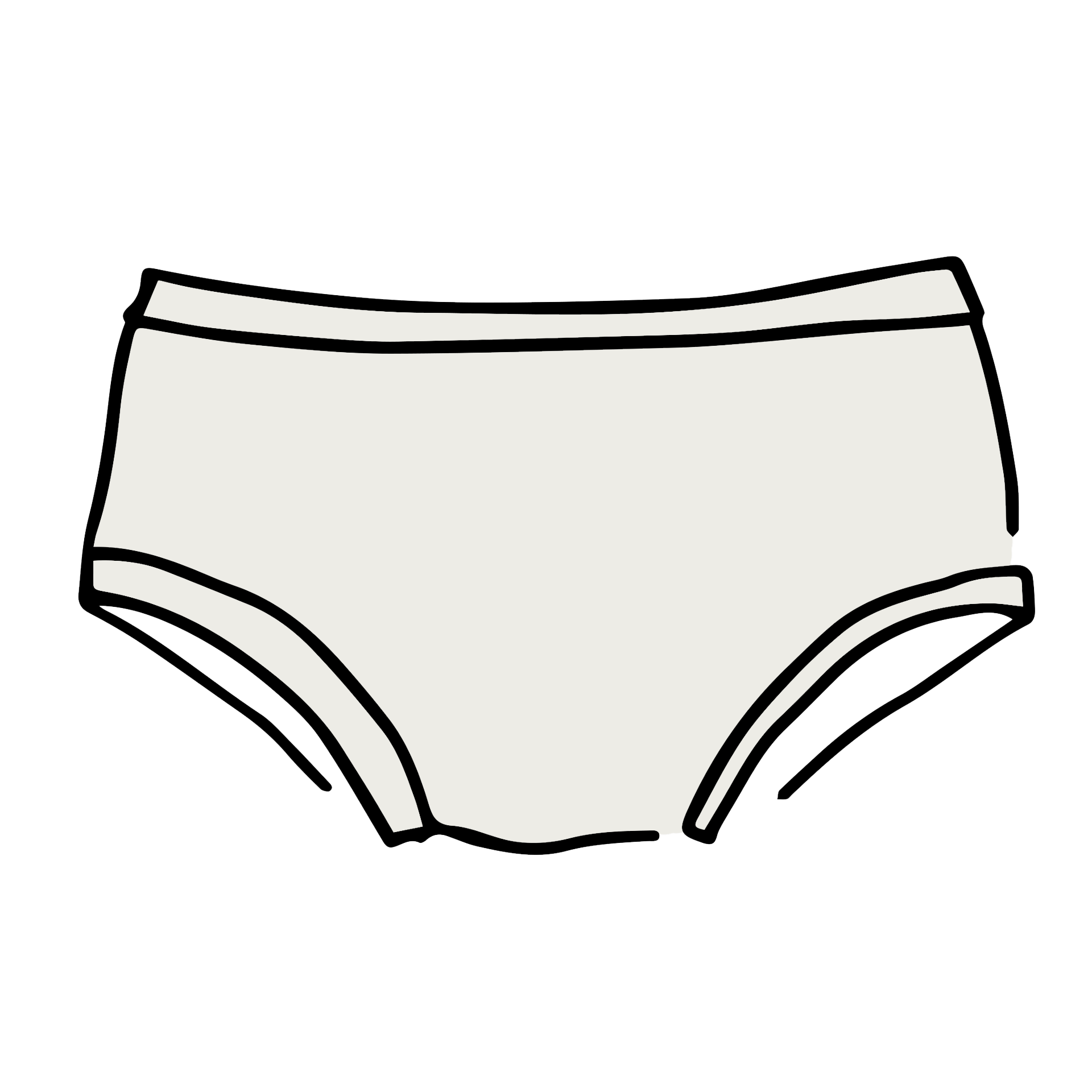 Drawing of Thunderpants Hipster style underwear in Plain Vanilla.
