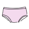 Drawing of Thunderpants Hipster style underwear in Plié Pink - light pink color.