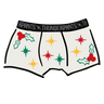 Drawing of Thunderpants Boxer Brief in Holly Holiday handprint.