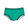 Drawing of Thunderpants Kid's style underwear in Peacock Green.