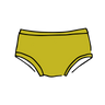 Drawing of Thunderpants Kid's style underwear in Star Fruit - a yellow chartreuse color.