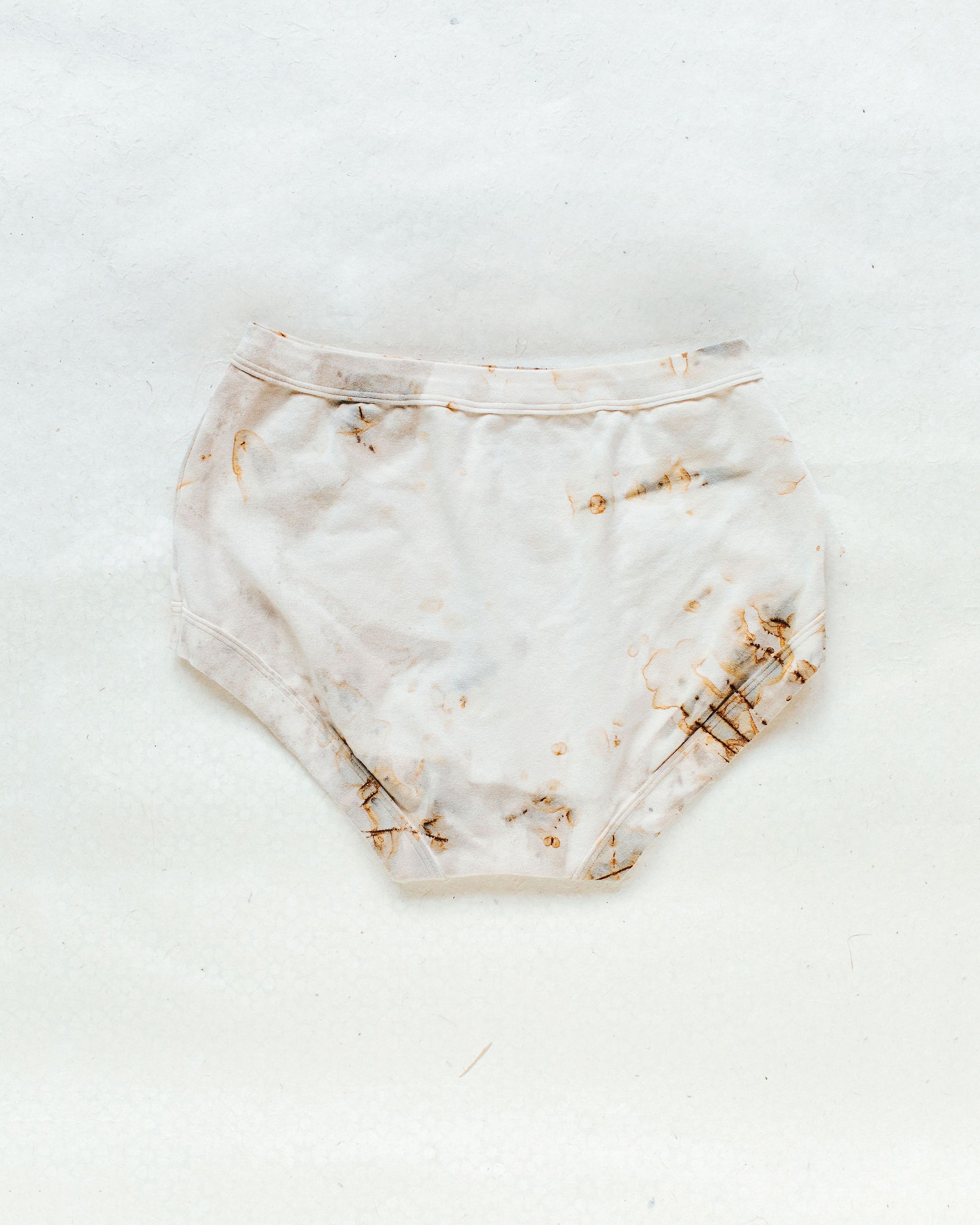 Flat lay of Thunderpants Original style underwear in Mineral Rust Dye.
