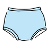 Drawing of Thunderpants Original style underwear in Morning Mist.
