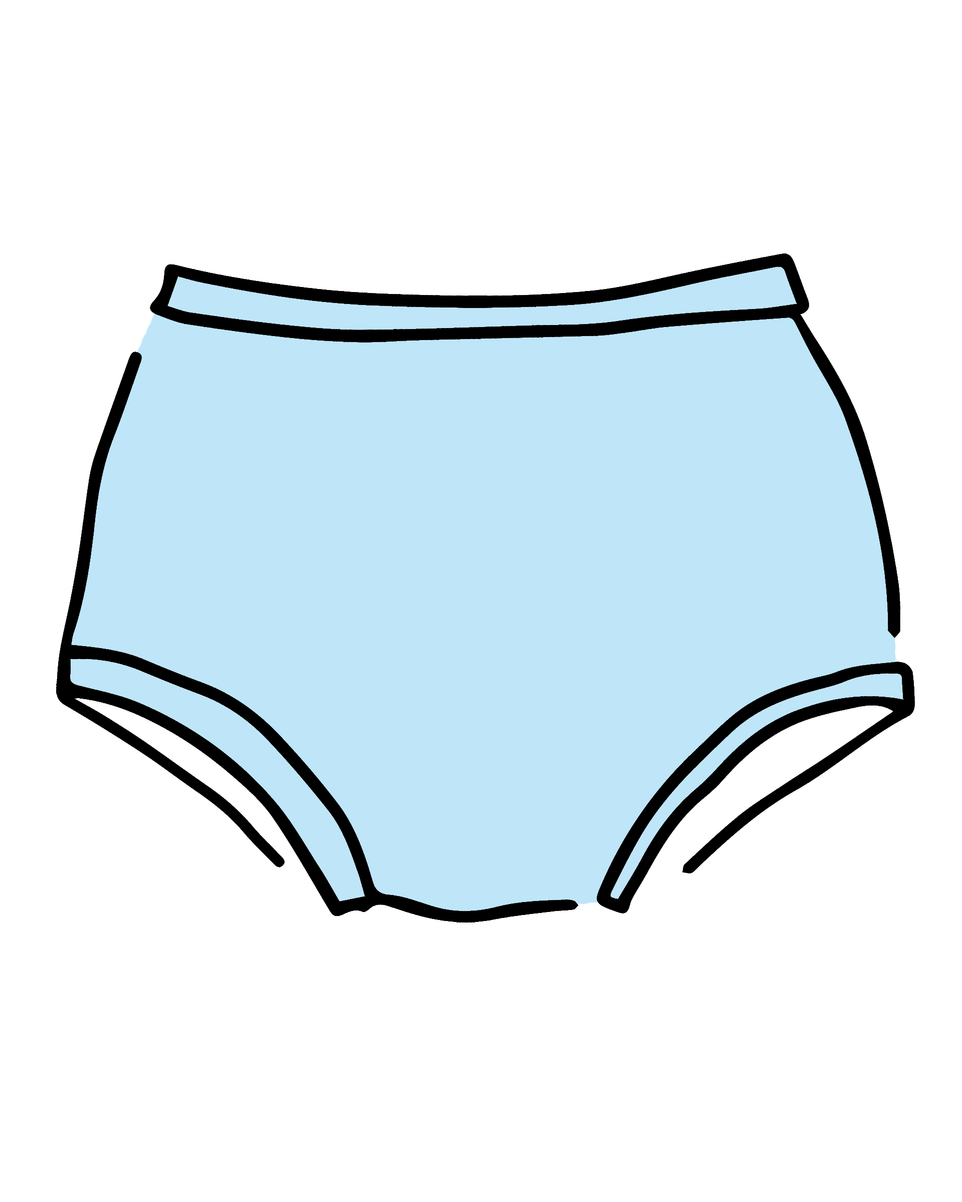 Drawing of Thunderpants Original style underwear in Morning Mist.