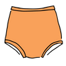 Drawing of Thunderpants Sky Rise style underwear in Orange Sherbet.