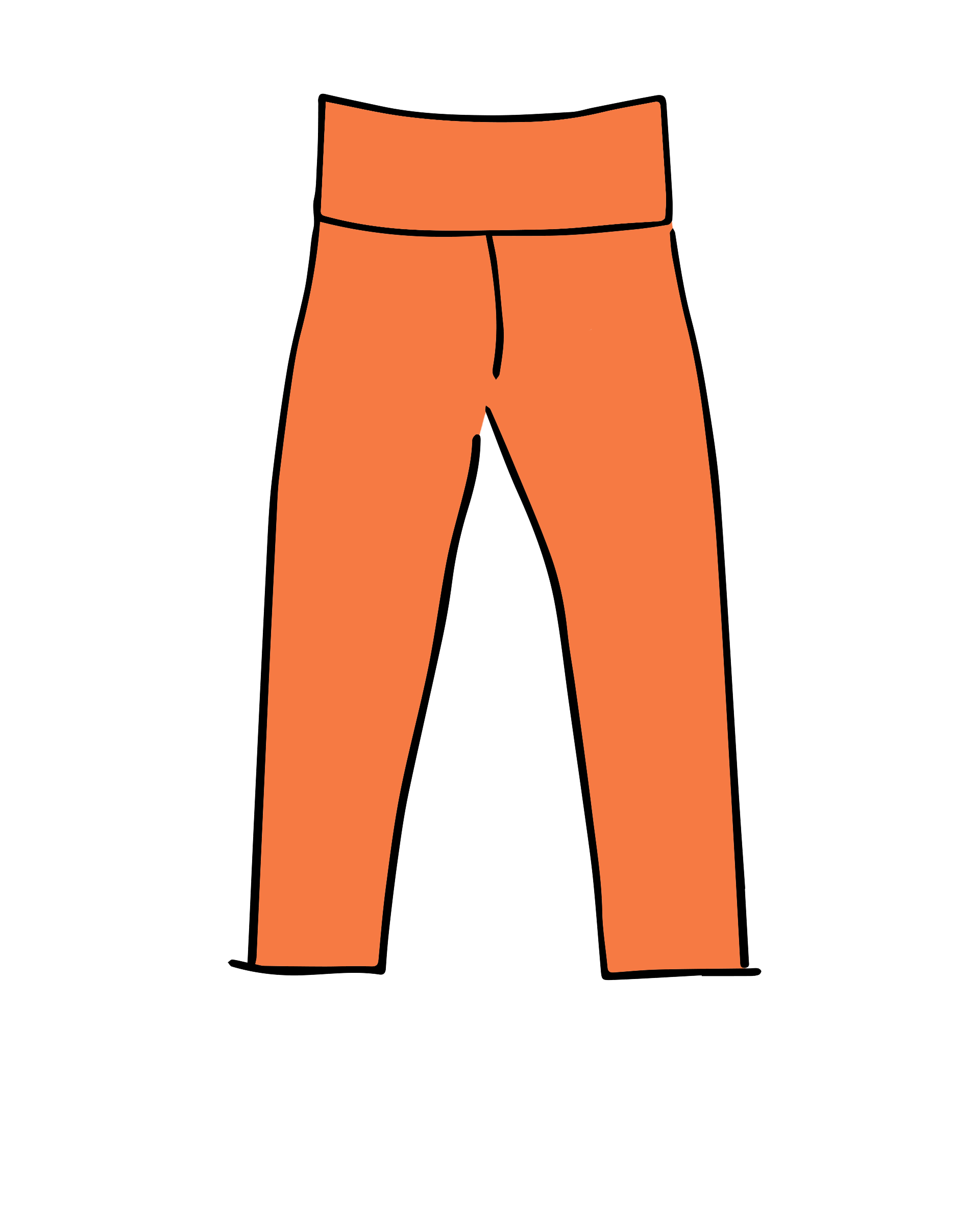 Drawing of Thunderpants 3/4 Leggings in Oregon Sunstone.