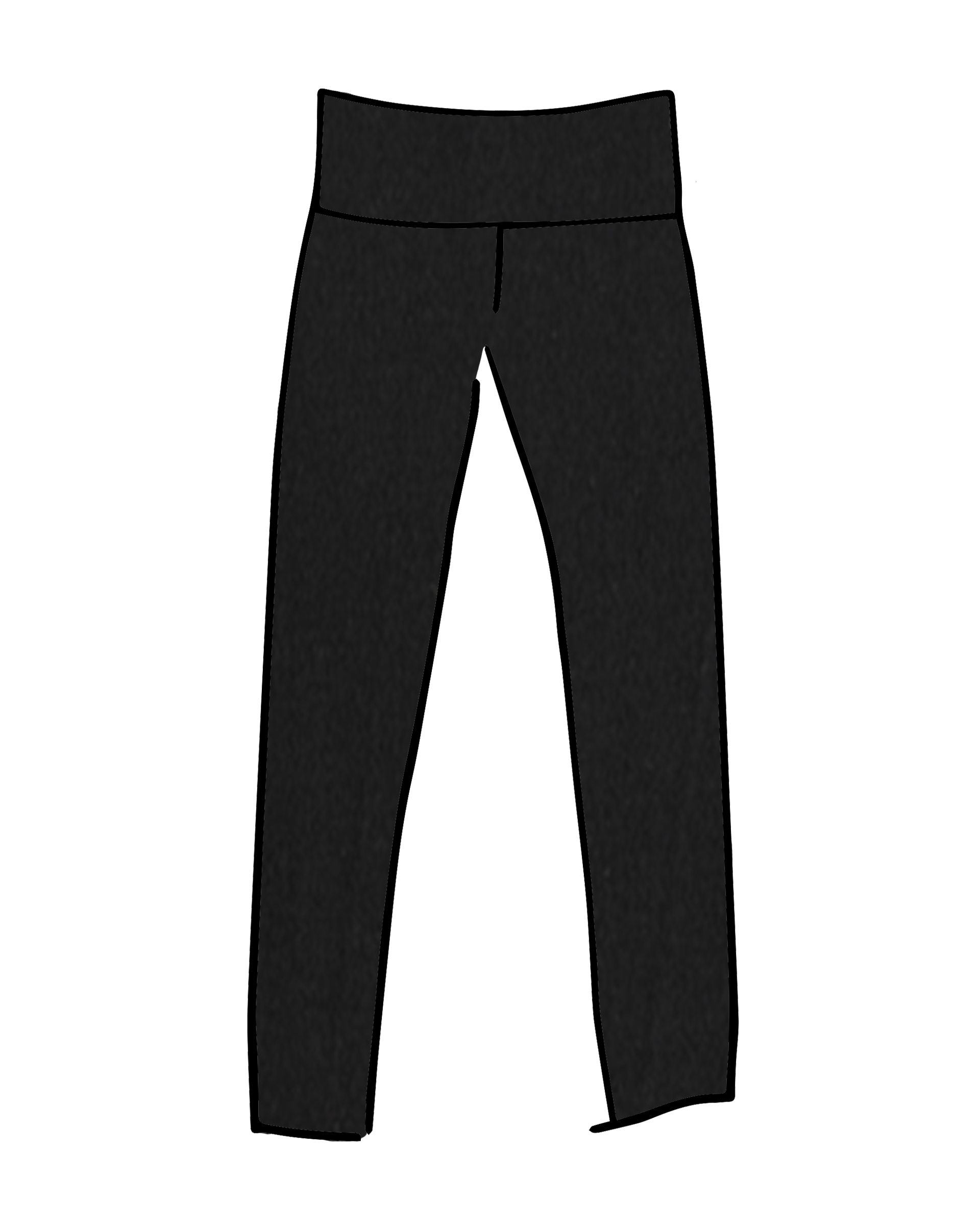 High Rise Extra Long Leggings Plain Black Thunderpants USA