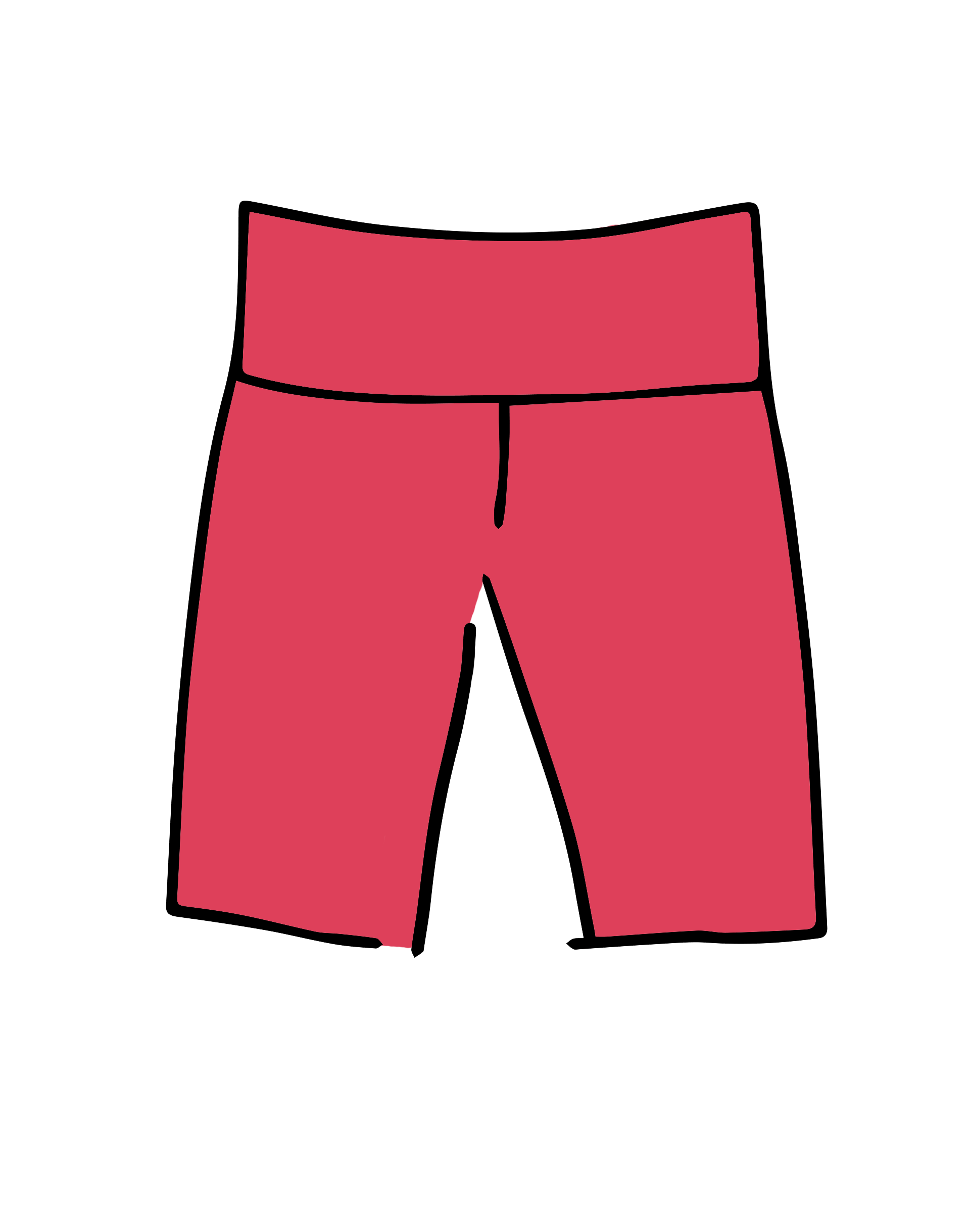 Drawing of Thunderpants Bike Shorts in Pomegranate.