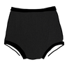 Drawing of Thunderpants Organic Cotton Sky Rise style underwear in Plain Black color.
