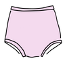 Drawing of Thunderpants Sky Rise style underwear in Plié Pink - light pink color.
