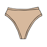 Drawing of Thunderpants Thong style underwear in Pine Nut - a tan color.