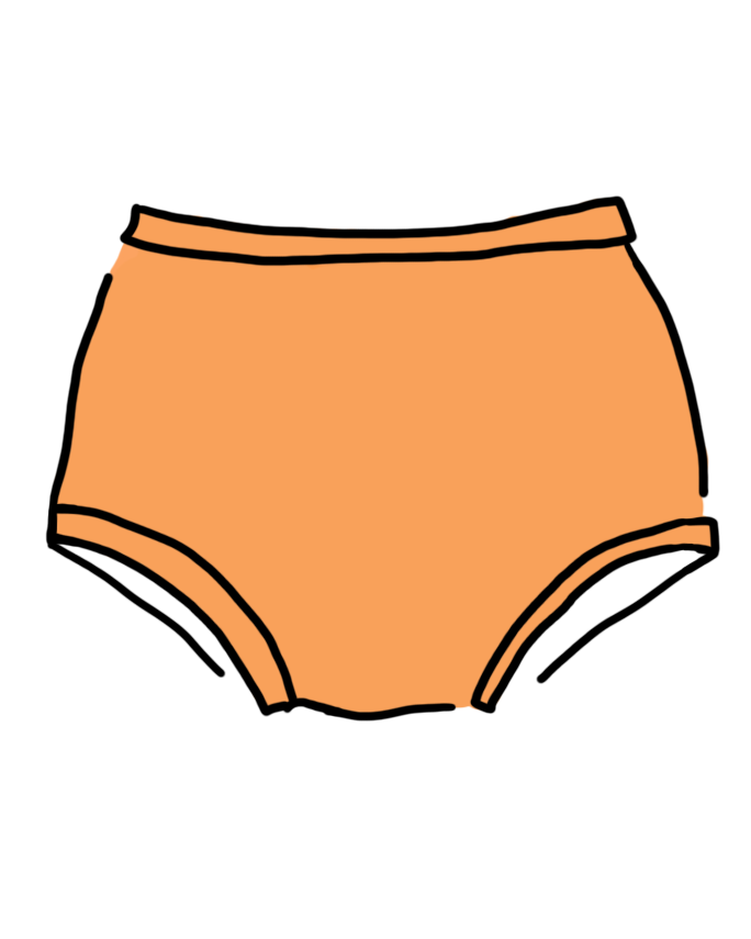 Drawing of Orange Sherbet Original style underwear.