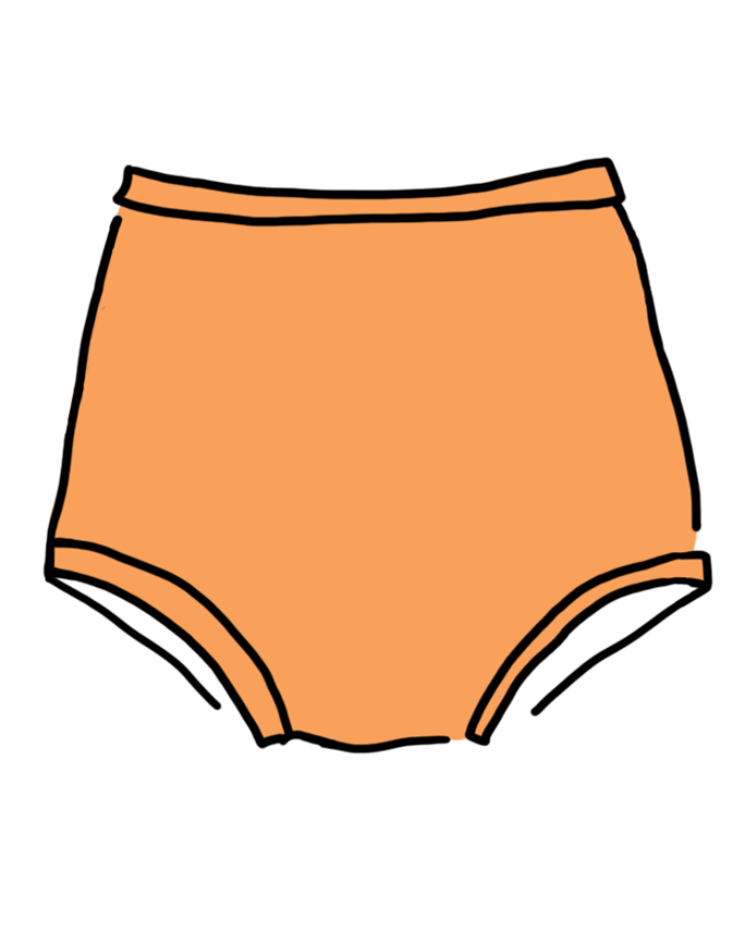 Drawing of Orange Sherbet Sky Rise style underwear.