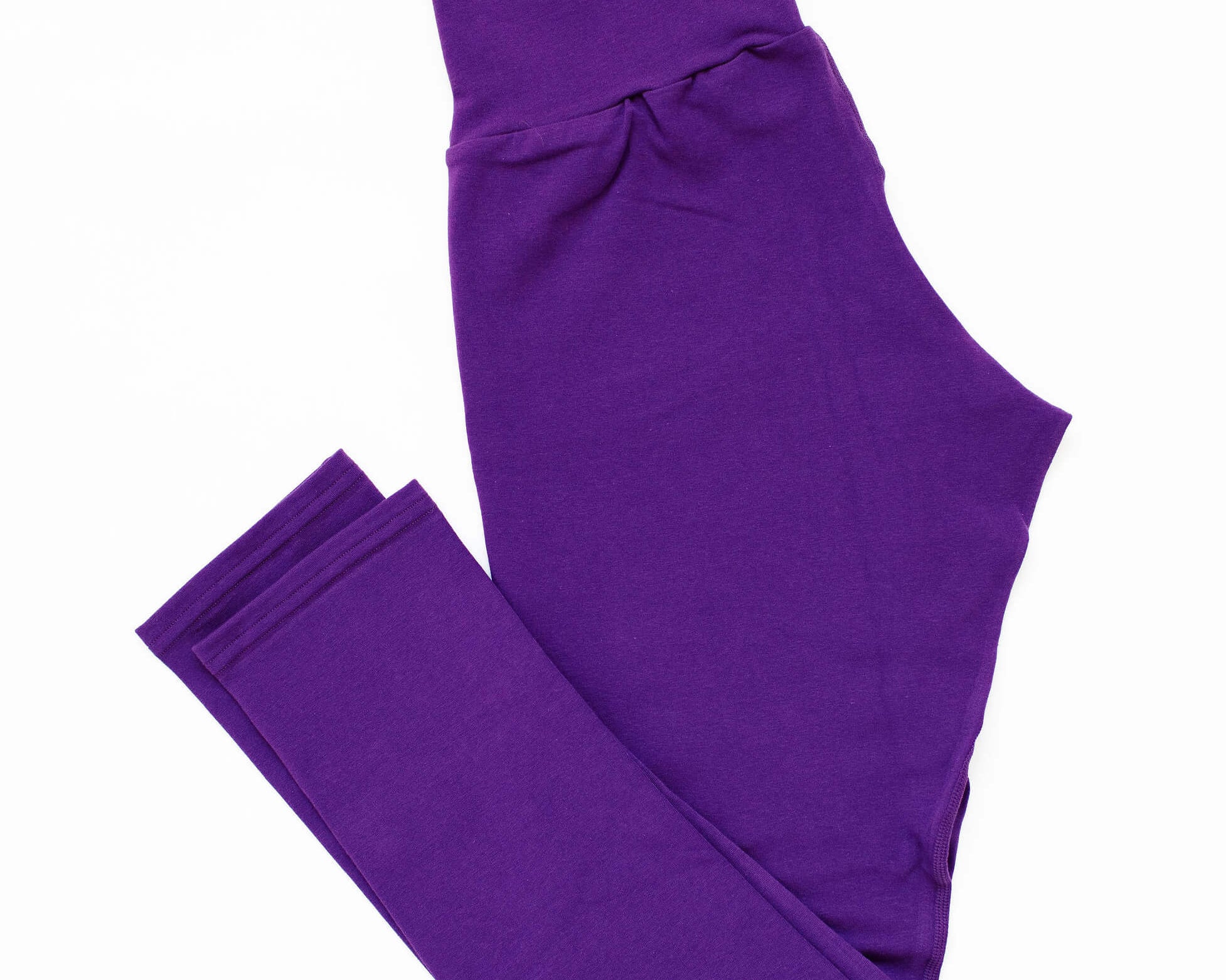 Flat lay of Thunderpants Ankle Length Leggings in Amethyst color.