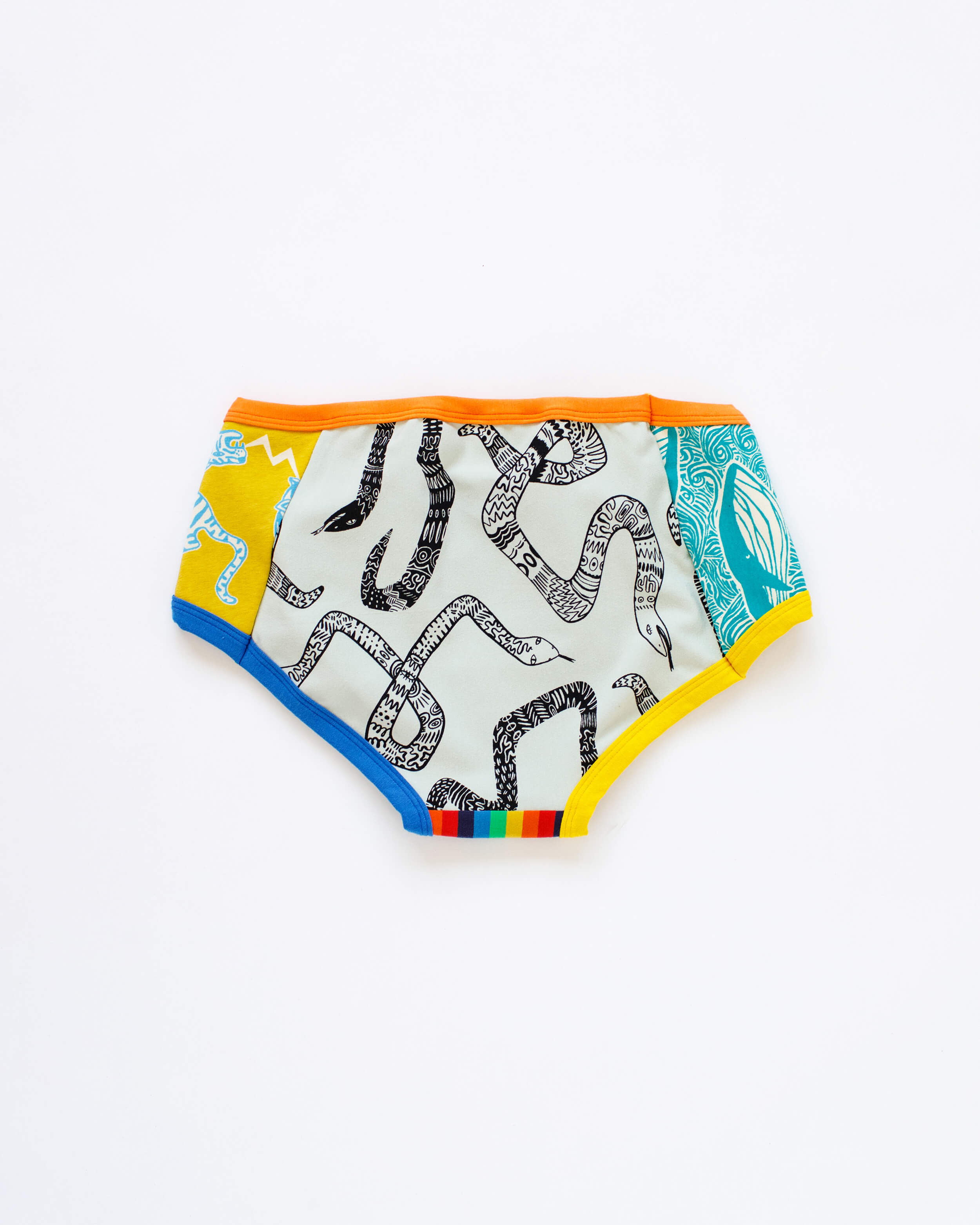 Flat lay of Thunderpants Scrap Panel Pants in Hipster style underwear.