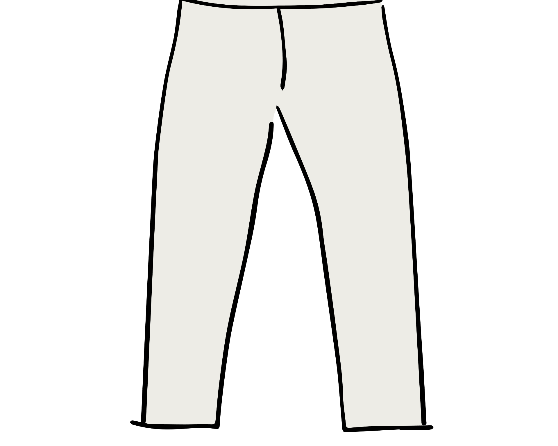 Drawing of Thunderpants 3/4 length Leggings in Plain Vanilla.