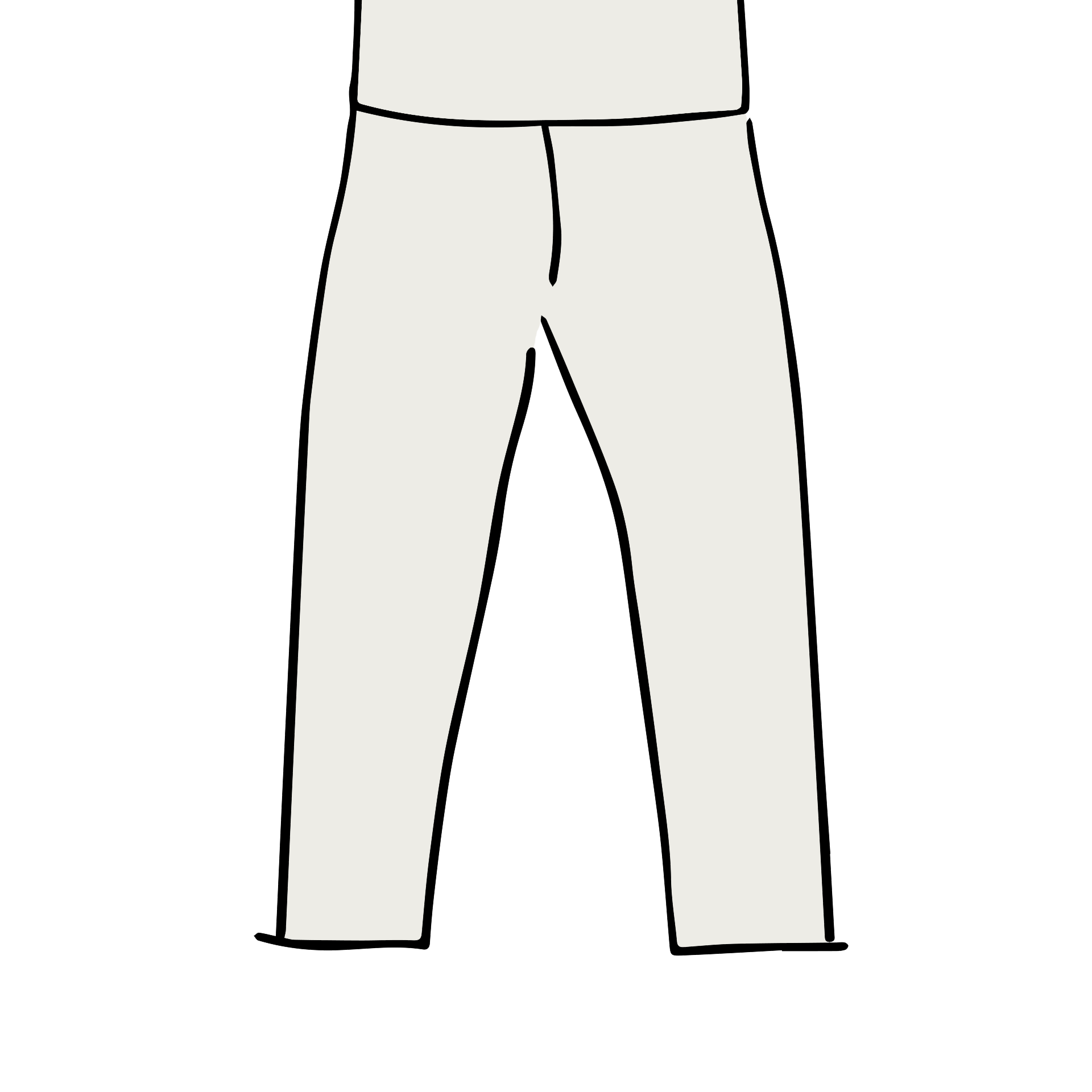 Drawing of Thunderpants 3/4 length Leggings in Plain Vanilla.