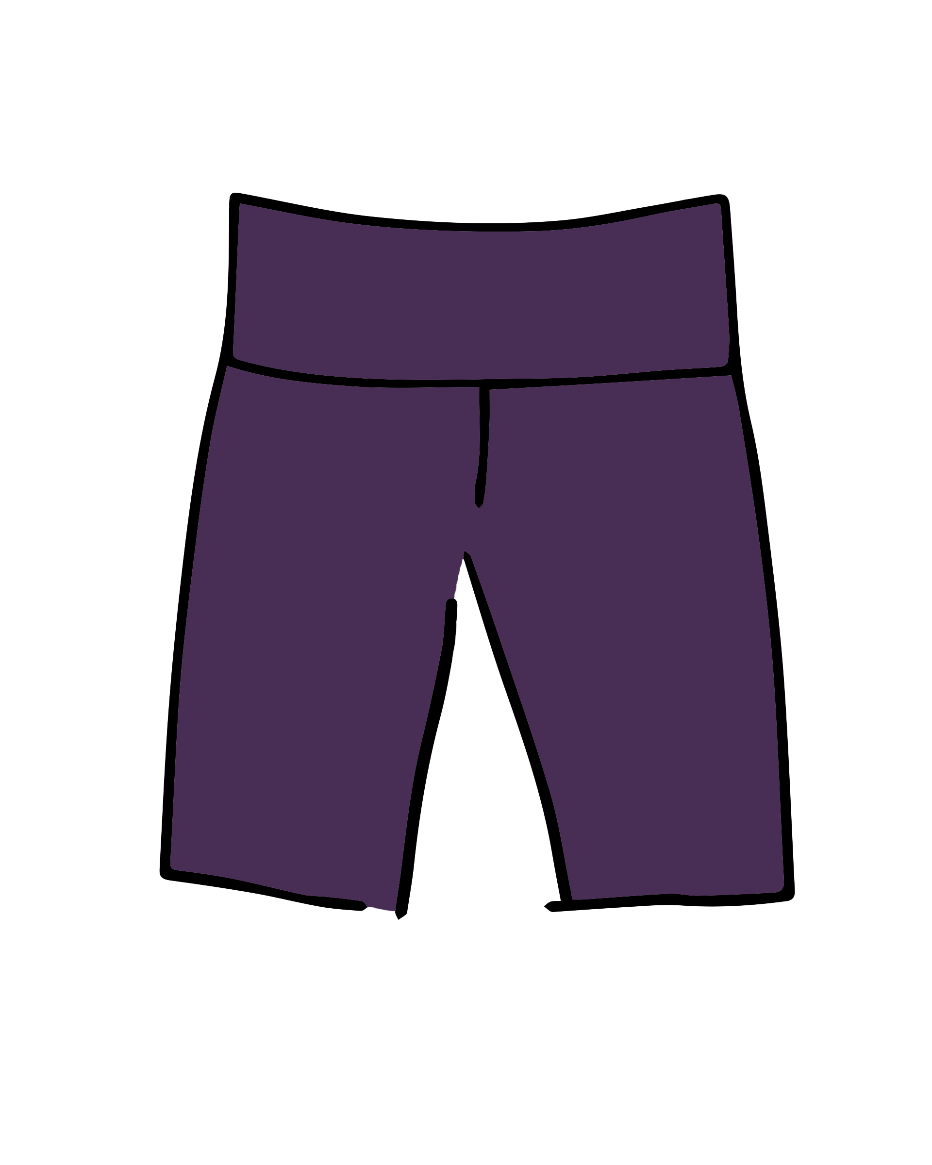 Drawing of Thunderpants Bike Shorts in Amethyst color.