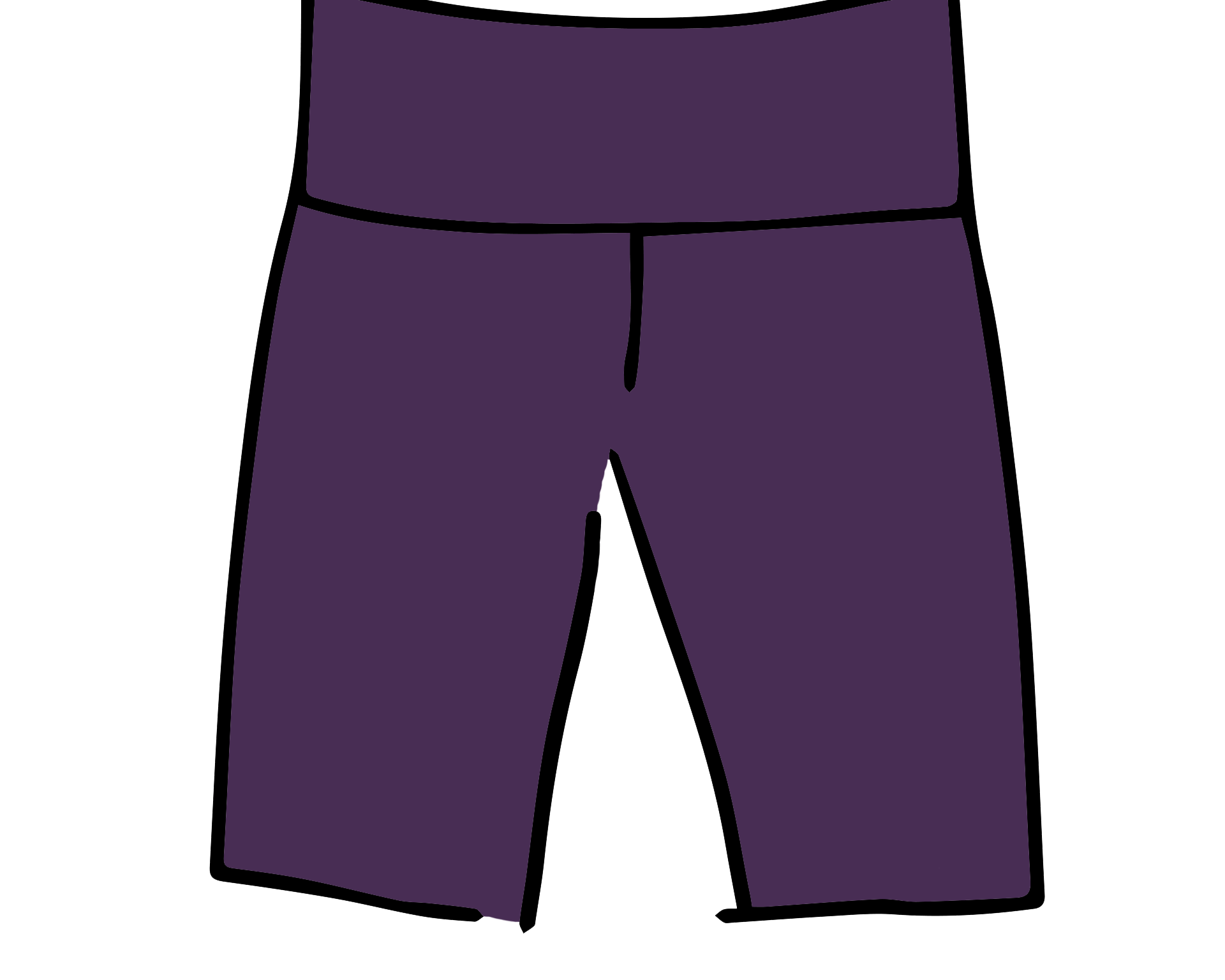 Drawing of Thunderpants Bike Shorts in Amethyst color.