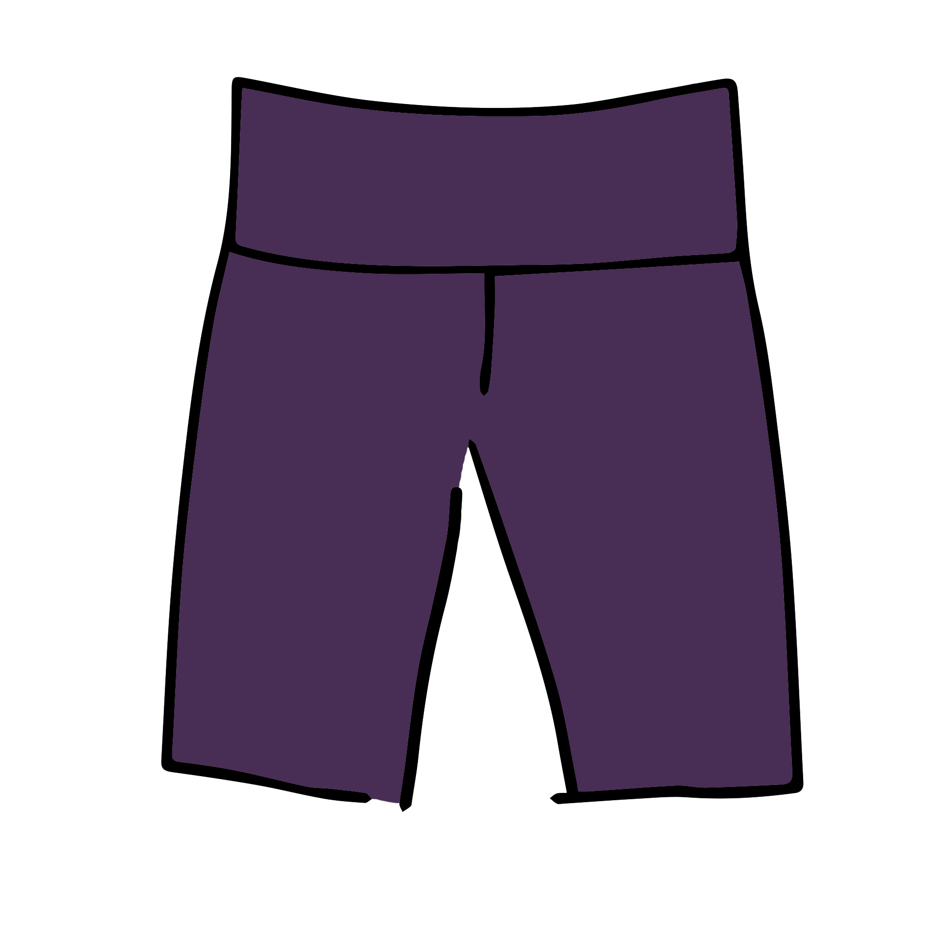 Drawing of Thunderpants Bike Shorts in Amethyst color.