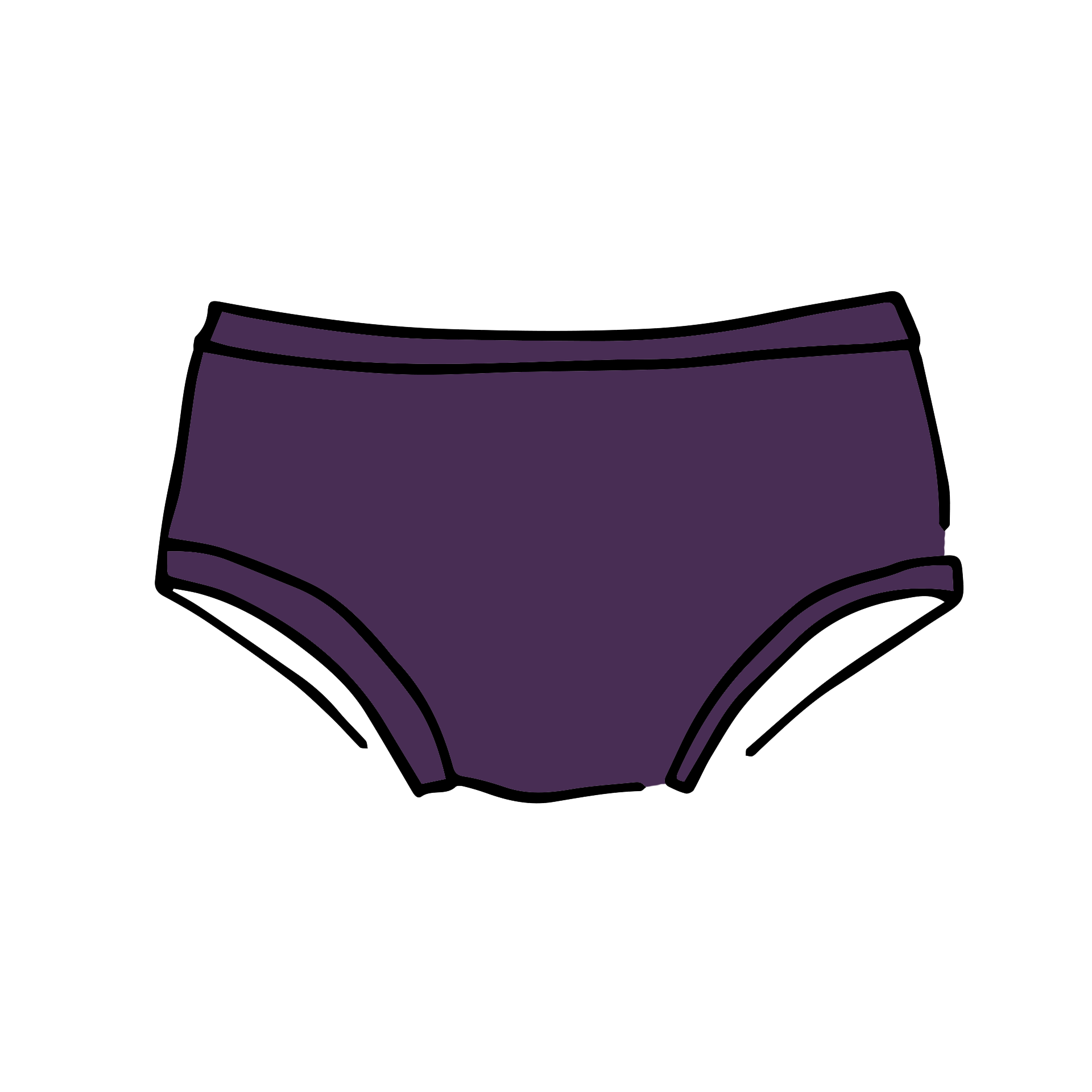 Drawing of Thunderpants Kids underwear in Amethyst color.