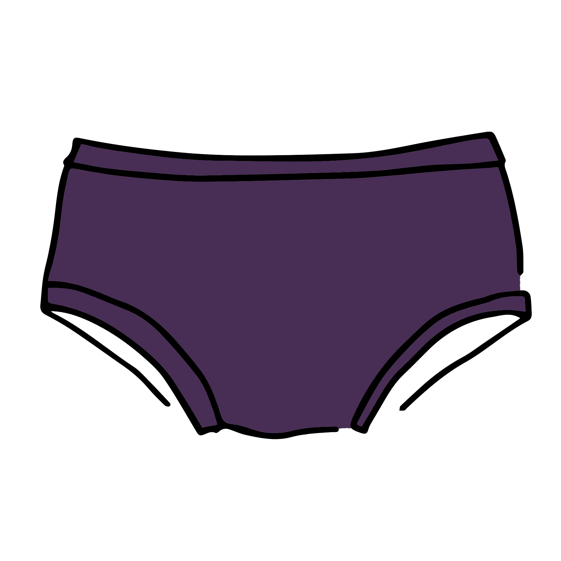 Drawing of Thunderpants Hipster style underwear in Amethyst color.