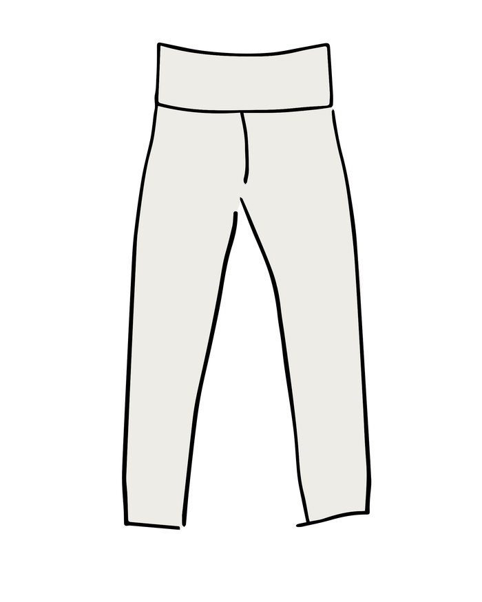 Drawing of Thunderpants Ankle Length Leggings in Plain Vanilla