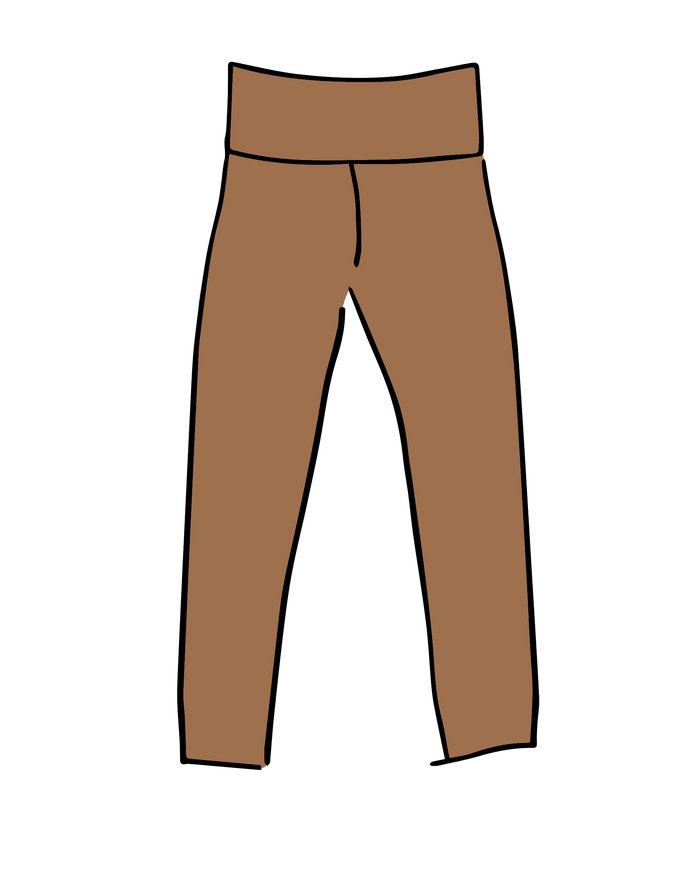 Drawing of Thunderpants Ankle Length Leggings in Hazelnut.