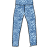 Drawing of Thunderpants Ankle Length Leggings in Octo-Pants print.
