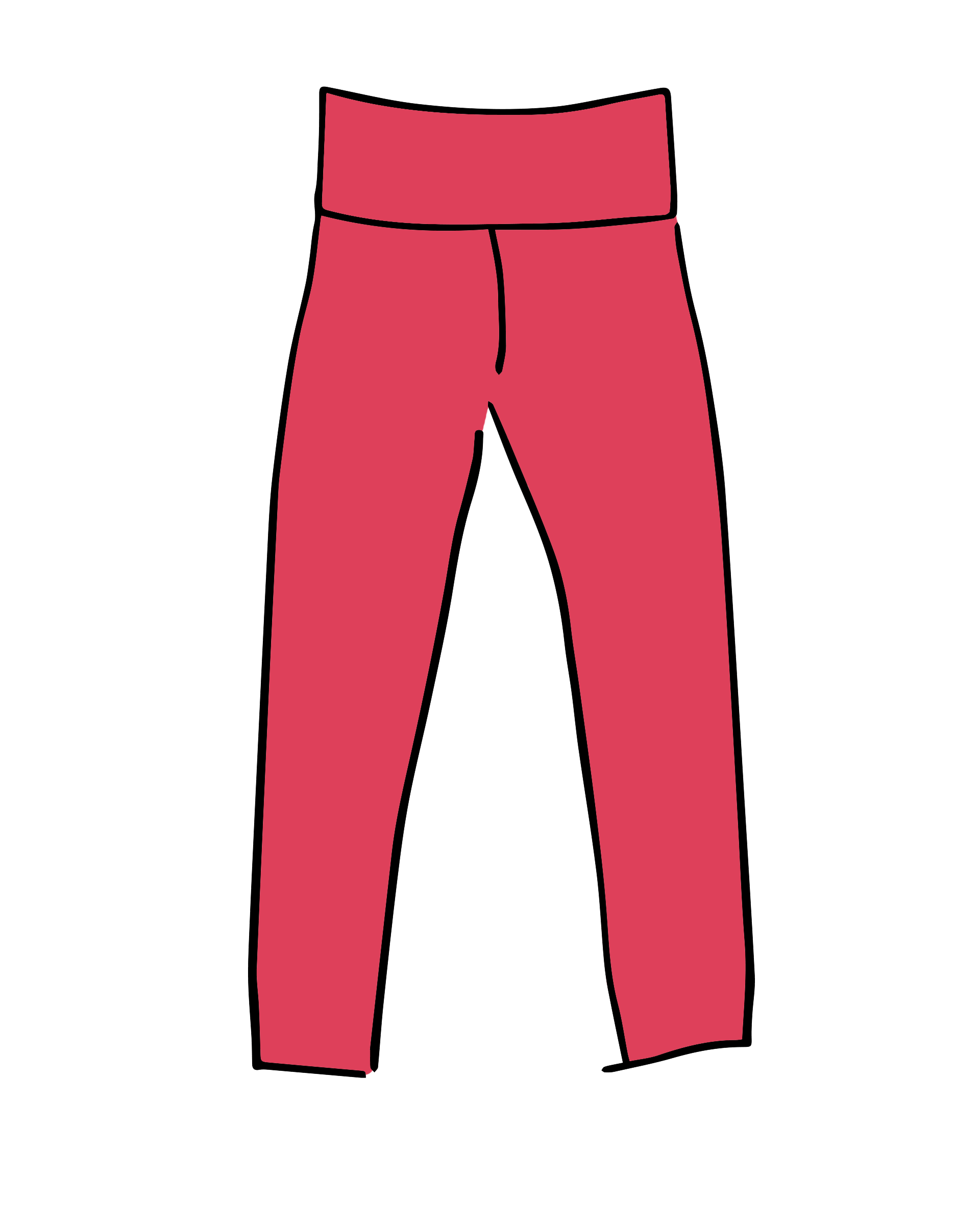 Drawing of Thunderpants Ankle Length Leggings in Pomegranate Punch.
