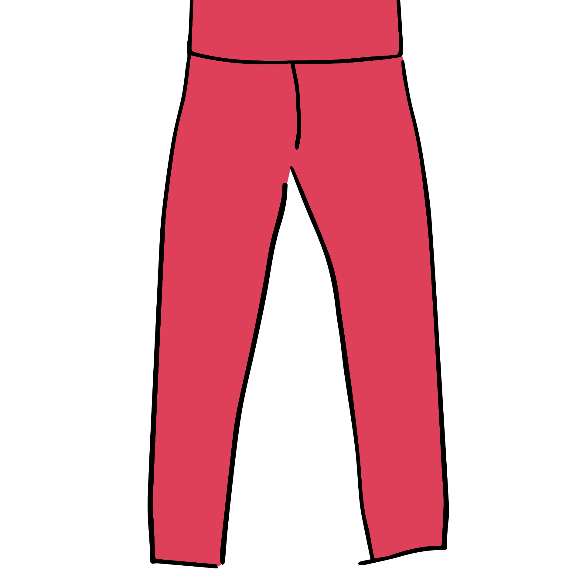 Drawing of Thunderpants Ankle Length Leggings in Pomegranate Punch.