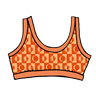 Drawing of Thunderpants Bralette in Autumn Equinox print.